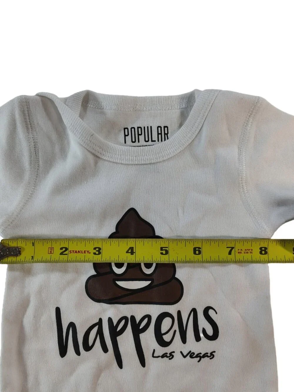 Baby's Unisex White Size 6M 💩 Happens Las Vegas Themed Bodysuit